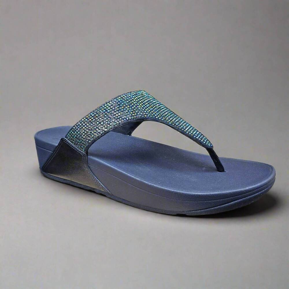 Fitflop Blue Iridescent Beaded Toe-Post Sandal